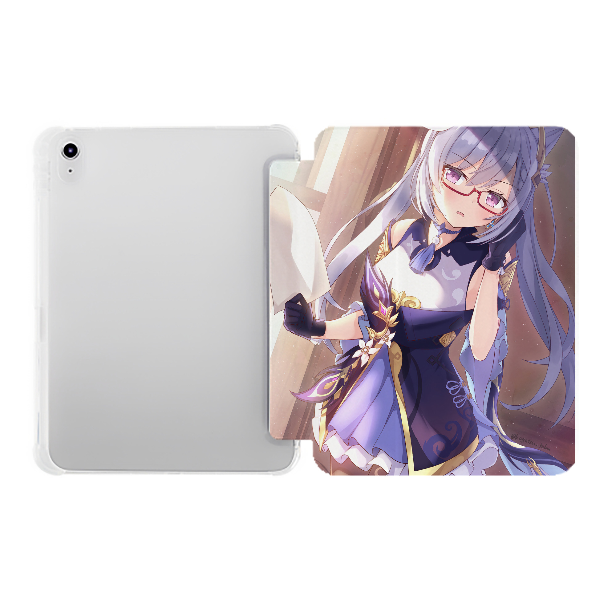 げんし神 genshin IPad ケース ペン収納付き 三つ折りスタンド PUレザー×シリコン 対応機種9.5/10.5/10.9インチ